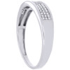 Diamond Pave Wedding Band Mens 10K White Gold Round Cut Engagement Ring 0.17 Ct.