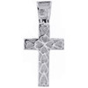 Diamond Cross Charm 10K White Gold Mens Jesus Round Cut Fashion Pendant 0.50 Ct.