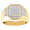 10K Yellow Gold Diamond Step Shank Tiered Octagon Shape Pinky Ring Band 0.31 CT.