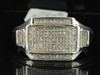 Diamond Pinky Ring Mens 10k White Gold Round Cut Fashion Statement Band 0.25 Ct.