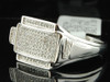Diamond Pinky Ring Mens 10k White Gold Round Cut Fashion Statement Band 0.25 Ct.