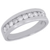 925 Sterling Silver Mens Diamond Wedding Band Round Cut Engagement Ring 0.75 Ct.