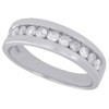 925 Sterling Silver Mens Diamond Wedding Band Round Cut Engagement Ring 0.75 Ct.