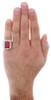 925 Sterling Silver Genuine Diamond Pinky Ring Emerald Cut Ruby Gemstone 0.40 Ct
