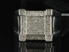 Diamond Pinky Ring 10K White Gold Round Cut Pave Square Fashion Band 0.33 Ct.
