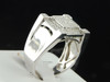 Diamond Pinky Ring 10K White Gold Round Cut Pave Square Fashion Band 0.33 Ct.