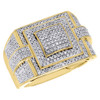 Mens Round Pave Diamond Pinky Ring Domed 925 Sterling Silver Yellow Finish 1 ct.