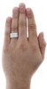 Diamond Wedding Band Mens 10K White Gold Round Pave Anniversary Ring 0.35 Tcw.