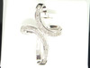 Ladies 10K White Gold Designer Cross Diamond Pendant Charm For Necklace 0.12 Ct.