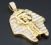 Diamond Mini Egyptian Pharaoh King Tut Pendant 0.60 Ct. 10K Yellow Gold Charm