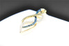Infinity Blue Diamond Pendant Double Twist Design 10K Yellow Gold 0.10 CT Charm