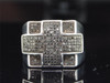 Diamond Pinky Ring Mens .925 Sterling Silver Black Fashion Statement Band .60 Ct