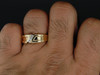 Diamond Wedding Band Mens 14K Yellow Gold Princess Cut 4 Stone Ring 0.15 Tcw.