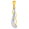 Diamond Designer Fashion Pedant 10K Yellow Gold Round Cut Pave Charm 0.12 Ct.