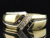 Mens 10K Yellow Gold 4 Stone Black & White Diamond Engagement Ring Wedding Band