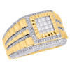 10K Yellow Gold Princess Cut Diamond Fluted Step Shank Pinky Ring Band 1.25 CT.