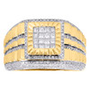 10K Yellow Gold Princess Cut Diamond Fluted Step Shank Pinky Ring Band 1.25 CT.