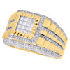 10K Yellow Gold Princess Cut Diamond Fluted Step Shank Pinky Ring Band 1.25 CT.