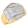 10K Yellow Gold Diamond Pinky Ring Mens Round Cut Pave Fashion Band 0.53 Ct.