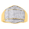 10K Yellow Gold Diamond Pinky Ring Mens Round Cut Pave Fashion Band 0.53 Ct.