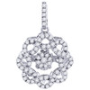 Dancing Diamond Star Flower Pendant Ladies 10K White Gold Round Charm 0.31 Ct.