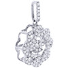 Dancing Diamond Star Flower Pendant Ladies 10K White Gold Round Charm 0.31 Ct.