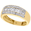 10K Yellow Gold Diamond Wedding Engagement Band Mens Channel Set Ring 1.05 CT.