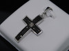 LADIES .925 STERLING SILVER BLACK DIAMOND CROSS PENDANT 0.15 CT