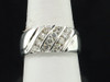 Diamond Ring Engagement Wedding Band Mens 10K White Gold Round Cut 1.01 Ct.