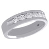 14K White Gold Channel Diamond Mens Wedding Band 7 Stone Engagement Ring 1 Ct.