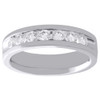 14K White Gold Channel Diamond Mens Wedding Band 7 Stone Engagement Ring 1 Ct.