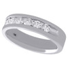 14K White Gold Channel Diamond Mens Wedding Band 7 Stone Engagement Ring 1 Ct.