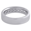 14K White Gold Channel Diamond Mens Wedding Band 7 Stone Engagement Ring 1 Ct.