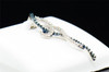 Ladies 10K White Gold Blue & White Diamond Designer Swirl Pendant Charm .40 Ct.