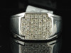 Mens 10k White Gold Diamond Pinky Ring 1/4 ct. Designer Engagement Wedding Band