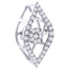 Diamond Dancing Slide Pendant Fashion Ladies Round White Gold 0.23 CT.