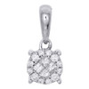 14K White Gold Quad Princess Diamond Soleil Ladies Pendant 0.17 CT.