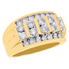 10K Yellow Gold Channel Set Diamond Wedding Band Mens 14mm Fancy Pinky Ring 2 CT