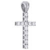 Diamond Mini Cross Pendant Solitaire Round Cut 14K White Gold Real Charm 1/2 Ct.