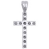 Diamond Mini Cross Pendant Solitaire Round Cut 14K White Gold Real Charm 1/2 Ct.