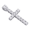 Diamond Mini Cross Pendant Solitaire Round Cut 14K White Gold Real Charm 1/2 Ct.