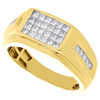 10K Yellow Gold Princess Cut Diamond Wedding Band Mens Invisible Set Ring 1 Ct.