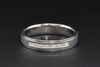 Diamond Brushed Finish Wedding Band 14K White Gold Princess Cut Mens Ring 1/4 Ct