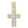 10K Yellow Gold Princess Cut Diamond Mini Cross Domed Pendant 1" Charm 0.60 ct.