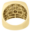 10K Yellow Gold Genuine Diamond Pinky Ring Mens Square Tier Domed Band 1.25 ct