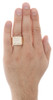 10K Yellow Gold Genuine Diamond Pinky Ring Mens Square Tier Domed Band 1.25 ct