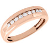 Diamond Wedding Band Mens 10K Rose Gold Round Cut Anniversary Ring 0.24 Tcw.