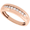 Diamond Wedding Band Mens 10K Rose Gold Round Cut Anniversary Ring 0.24 Tcw.