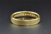 Diamond Brushed Finish Wedding Band 14K Yellow Gold Round Cut Mens Ring 0.25 Ct