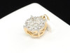 Ladies 14K Yellow Gold Princess Halo Diamond Pendant Charm For Necklace 0.25 Ct.